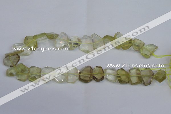 CLQ266 15.5 inches 13*18mm - 15*20mm freeform lemon quartz beads