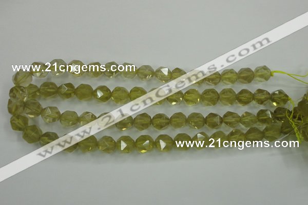 CLQ304 15.5 inches 12mm faceted nuggets lemon quartz beads