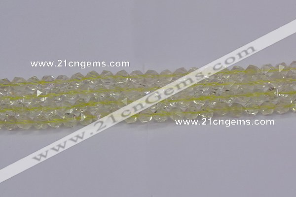 CLQ312 15.5 inches 8mm faceted nuggets lemon quartz beads