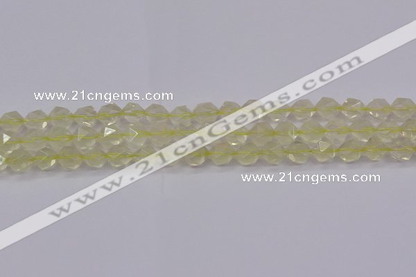 CLQ313 15.5 inches 10mm faceted nuggets lemon quartz beads