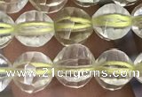 CLQ321 15.5 inches 6mm faceted round natural lemon quartz beads