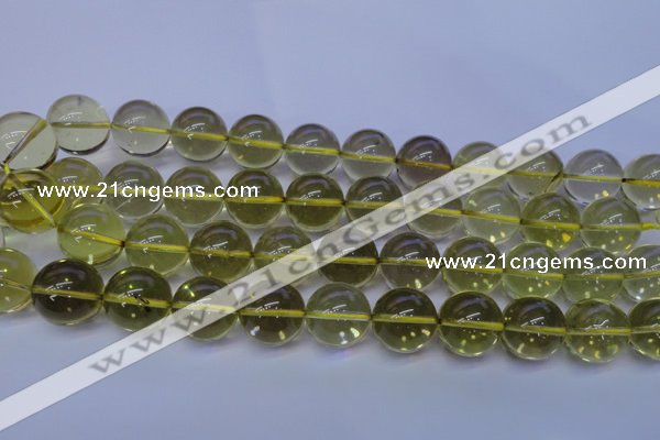 CLQ355 15 inches 14mm round natural lemon quartz beads wholesale