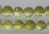 CLQ57 15.5 inches 10mm faceted round natural lemon quartz beads