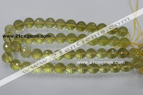 CLQ57 15.5 inches 10mm faceted round natural lemon quartz beads