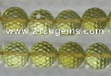 CLQ58 15.5 inches 12mm faceted round natural lemon quartz beads