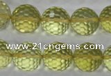 CLQ59 15.5 inches 14mm faceted round natural lemon quartz beads