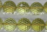 CLQ60 15.5 inches 16mm faceted round natural lemon quartz beads