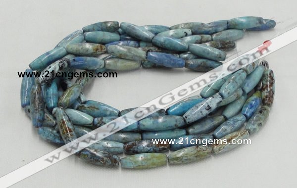 CLR08 16 inches 10*30mm rice larimar gemstone beads wholesale