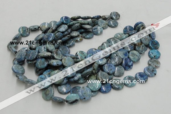 CLR09 16 inches 20mm flat round larimar gemstone beads wholesale