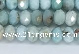 CLR101 15.5 inches 4*6mm faceted rondelle larimar gemstone beads