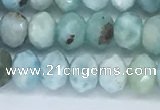 CLR102 15.5 inches 4*7mm faceted rondelle larimar gemstone beads