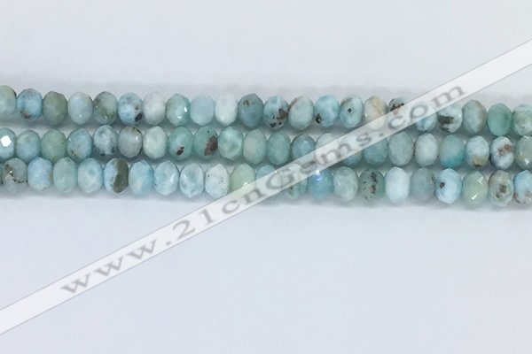 CLR102 15.5 inches 4*7mm faceted rondelle larimar gemstone beads