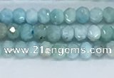 CLR108 15.5 inches 2*3mm faceted rondelle natural larimar beads