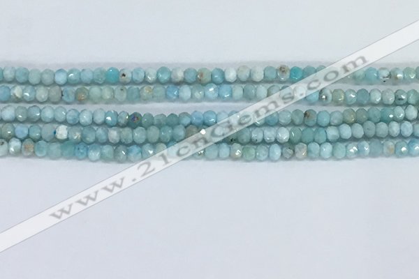 CLR108 15.5 inches 2*3mm faceted rondelle natural larimar beads