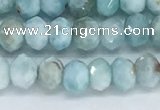 CLR110 15.5 inches 3*5mm faceted rondelle natural larimar beads