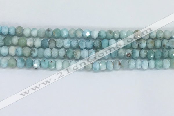 CLR110 15.5 inches 3*5mm faceted rondelle natural larimar beads