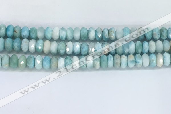 CLR112 15.5 inches 4*7mm faceted rondelle natural larimar beads