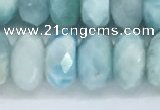 CLR114 15.5 inches 5*9mm faceted rondelle natural larimar beads