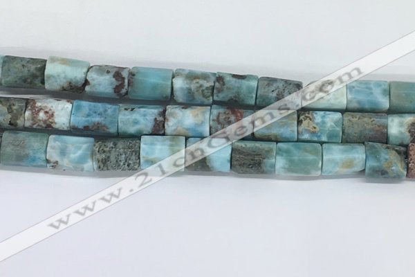 CLR123 15.5 inches 8*12mm faceted tube larimar gemstone beads