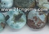 CLR129 15.5 inches 10mm flat round larimar gemstone beads