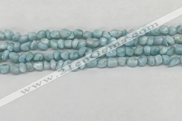 CLR134 15.5 inches 3*4mm - 4*6mm chips natural larimar gemstone beads