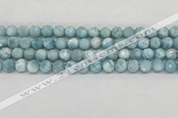 CLR137 15.5 inches 7mm faceted round natural larimar beads