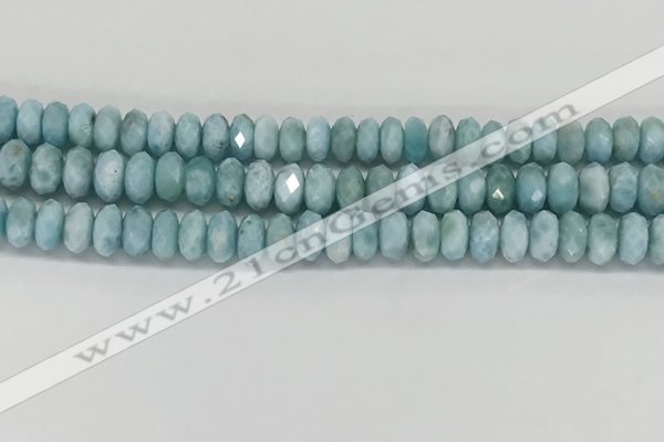 CLR140 15.5 inches 4*8mm faceted rondelle natural larimar beads