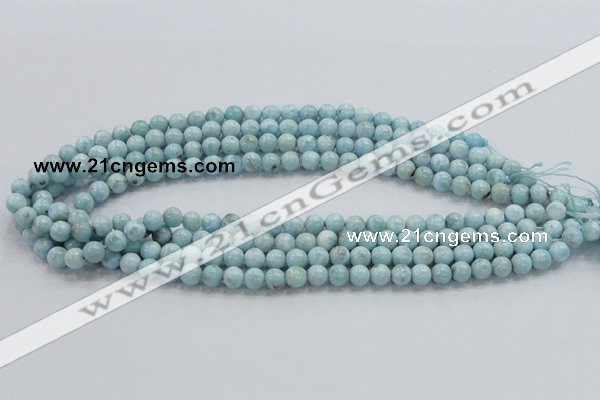 CLR15 15.5 inches 6mm round grade A natural larimar gemstone beads