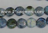 CLR209 15.5 inches 12mm flat round larimar gemstone beads