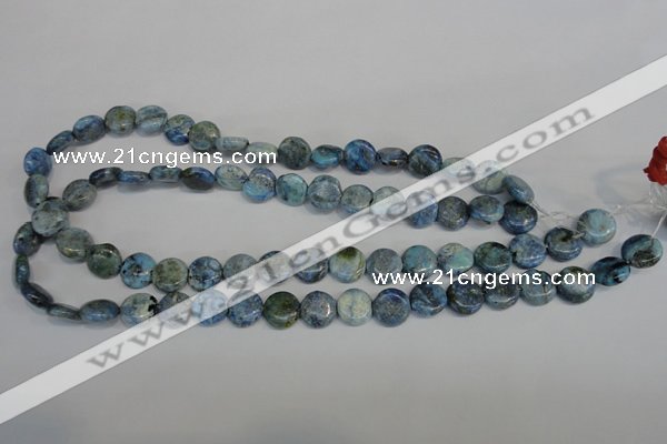 CLR209 15.5 inches 12mm flat round larimar gemstone beads