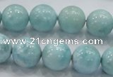 CLR21 15.5 inches 14mm round grade AA natural larimar gemstone beads