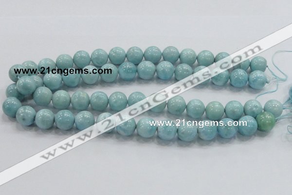 CLR21 15.5 inches 14mm round grade AA natural larimar gemstone beads