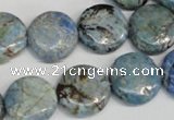 CLR211 15.5 inches 16mm flat round larimar gemstone beads