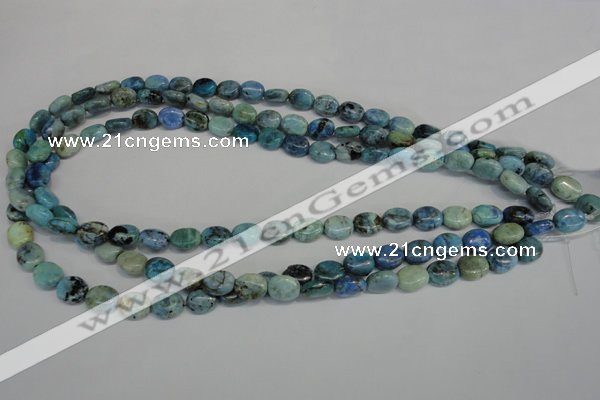 CLR214 15.5 inches 8*10mm oval larimar gemstone beads