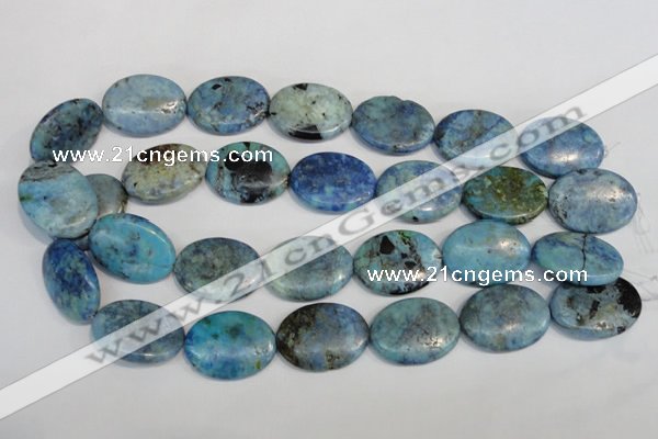 CLR216 15.5 inches 22*30mm oval larimar gemstone beads