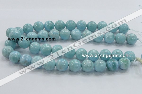 CLR22 15.5 inches 16mm round grade AA natural larimar gemstone beads
