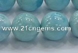 CLR23 15.5 inches 18mm round grade AA natural larimar gemstone beads