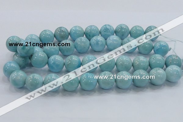 CLR23 15.5 inches 18mm round grade AA natural larimar gemstone beads