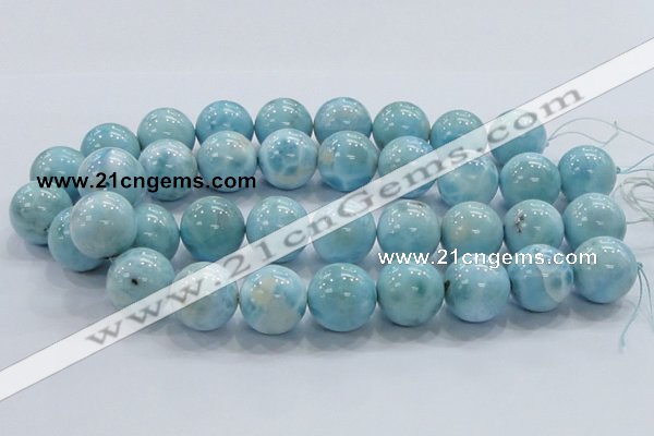 CLR24 15.5 inches 20mm round grade AA natural larimar gemstone beads