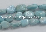 CLR26 15.5 inches 8*10mm nugget natural larimar gemstone chips beads