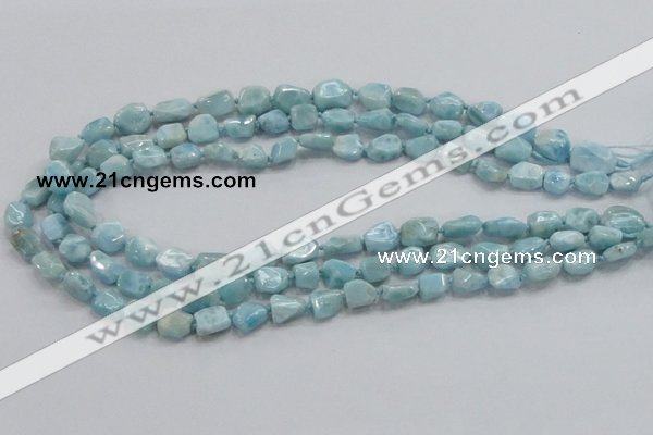 CLR26 15.5 inches 8*10mm nugget natural larimar gemstone chips beads