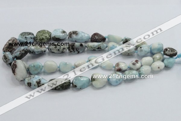 CLR27 15.5 inches nugget natural larimar gemstone beads wholesale