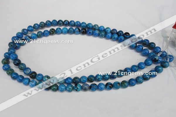 CLR302 15.5 inches 8mm round dyed larimar gemstone beads