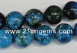 CLR305 15.5 inches 14mm round dyed larimar gemstone beads