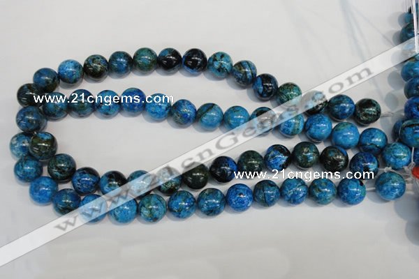 CLR305 15.5 inches 14mm round dyed larimar gemstone beads