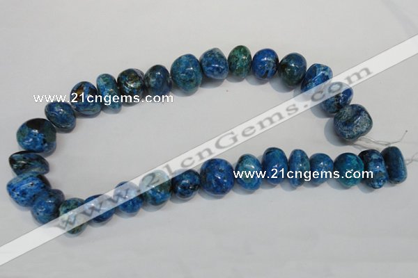 CLR316 15.5 inches 10*18mm nuggets dyed larimar gemstone beads