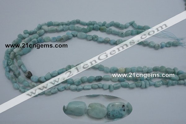 CLR32 15.5 inches 5*8mm nugget natural larimar gemstone beads