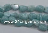 CLR33 15.5 inches 7*8mm nugget natural larimar gemstone beads