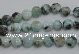 CLR34 15.5 inches 7mm flat round natural larimar gemstone beads