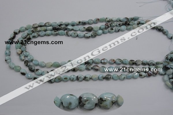 CLR35 15.5 inches 6*8mm oval natural larimar gemstone beads